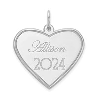 14K White Gold Personalized Graduation Charm view 1