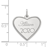 14K White Gold Personalized Graduation Charm view 2