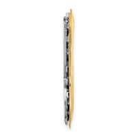 14K Yellow Gold and Rhodium 3D Diamond with Heart Name Plate view 2