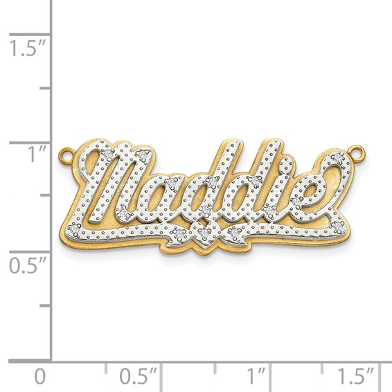 3-Dimensional Diamond Name Plate Pendant