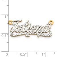 14K Yellow Gold and Rhodium 3D Diamond Name Plate view 2