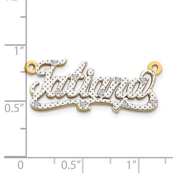 3-Dimensional Diamond Name Plate Pendants