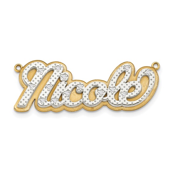 3D Diamond Name Plate Pendant                                 