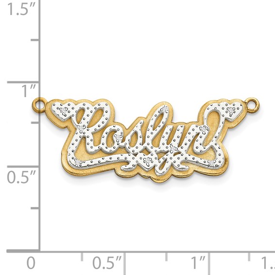 3-Dimensional Diamond Name Plate Pendant