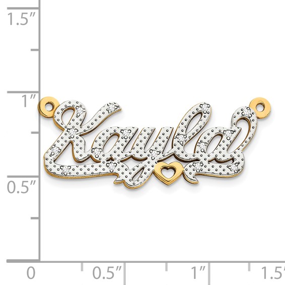 3D Diamond Name Plate Pendant