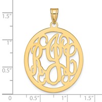 Sterling Silver Gold-plated Round Monogram Pendant view 3