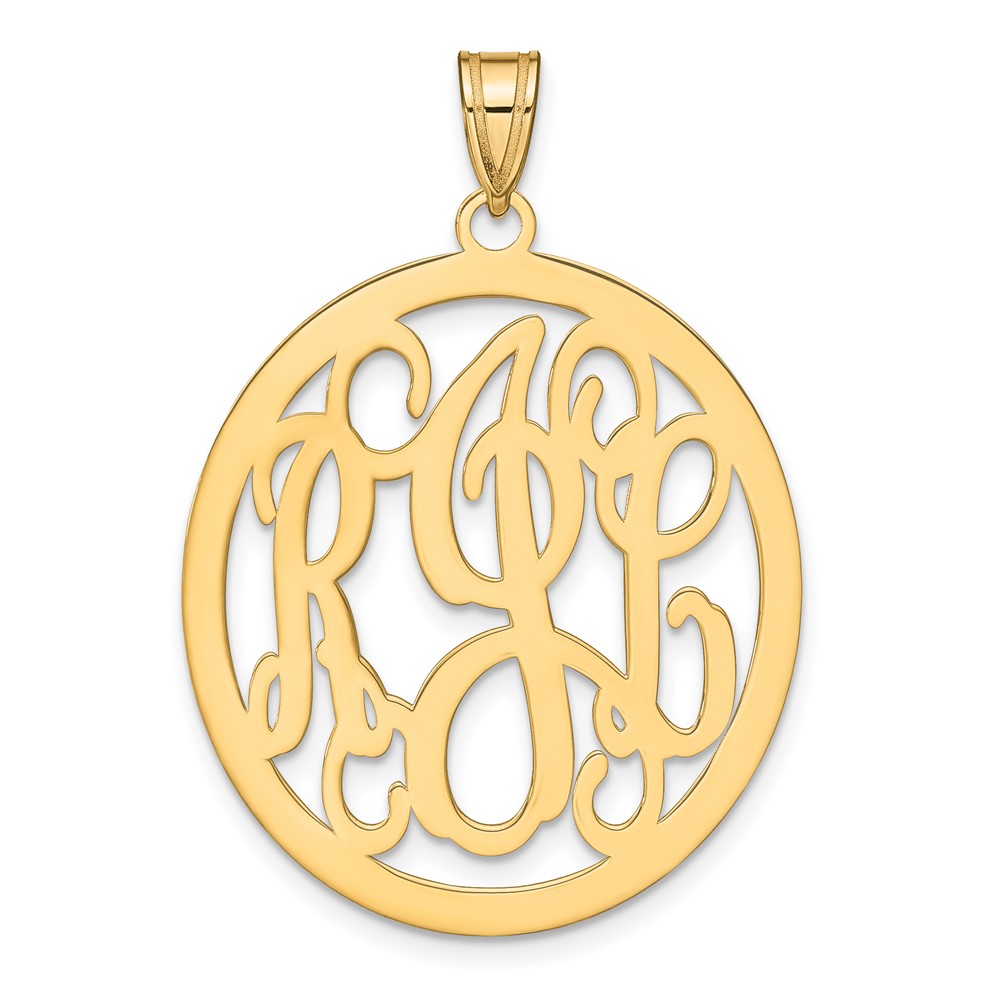 Sterling Silver/Gold-plated Polished Circle Monogram Pendant