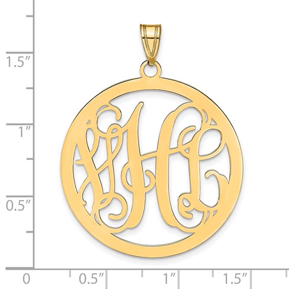 Script Circle Monogram Pendants