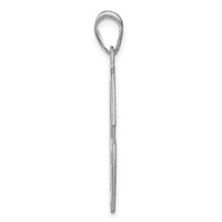 Sterling Silver Rhodium-plated Round Cut-out Monogram Pendant view 2