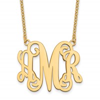 Sterling Silver Gold-plated Monogram Necklace view 1