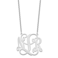 Sterling Silver Rhodium-plated Monogram Necklace view 2