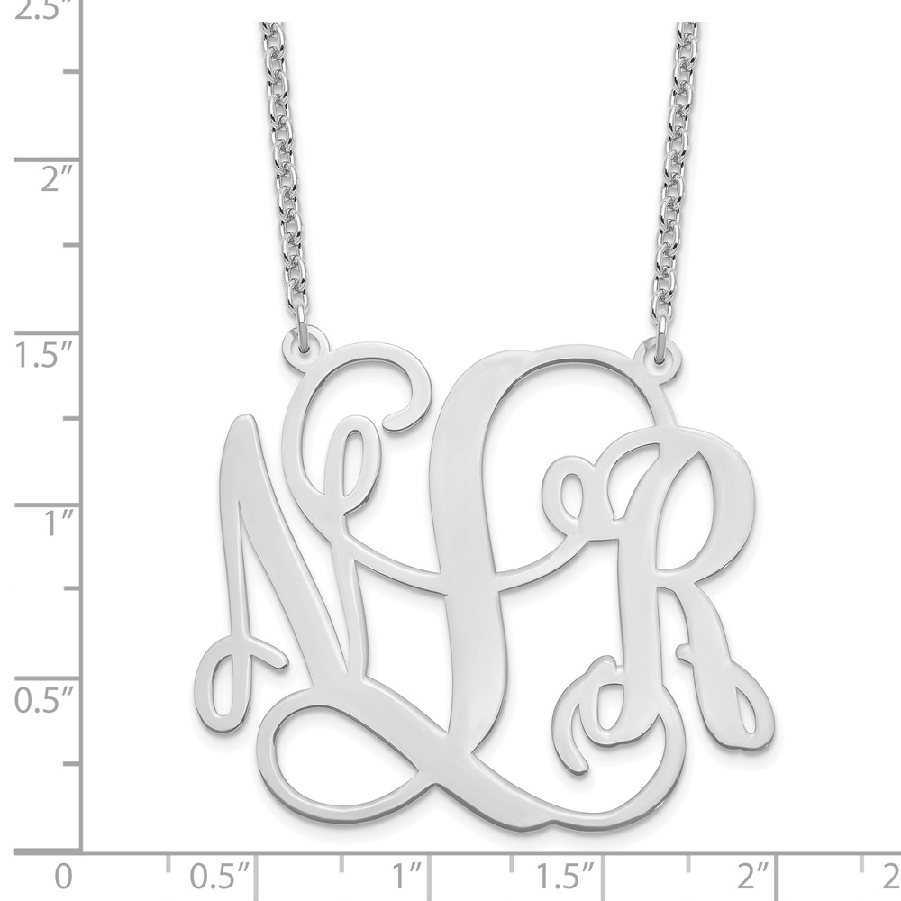 Sterling Silver/Rhodium-plated Monogram Necklace (XNA502SS)