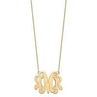 14K Yellow Gold Monogram Necklace view 2