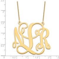 14K Yellow Gold Monogram Necklace view 3