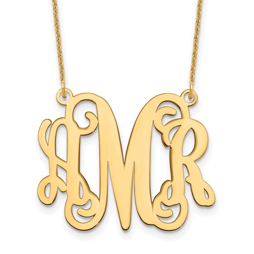 14K Yellow Gold Monogram Necklace