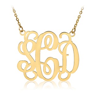 14ky .013 Gauge Monogram 18" Necklace