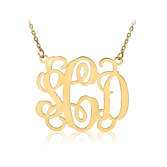 14ky .013 Gauge Monogram 18" Necklace