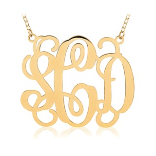 14ky .013 Gauge Monogram 18" Necklace