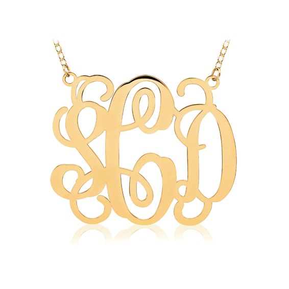 14ky .013 Gauge Monogram 18" Necklace