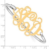 SS Gold-plated Monogram with Sterling Silver Bangle view 3