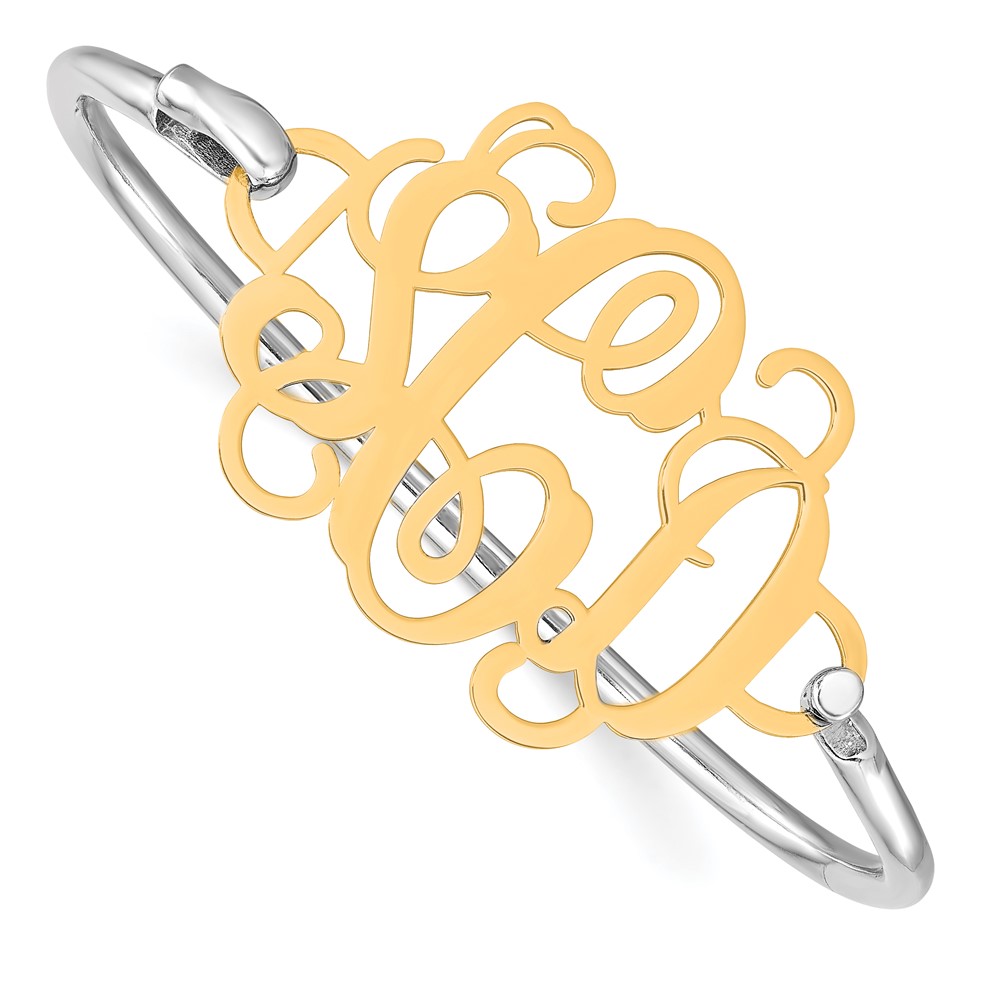 SS Gold-plated Monogram with Sterling Silver Bangle