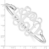 14K White Gold Monogram Bangle with Sterling Silver view 3