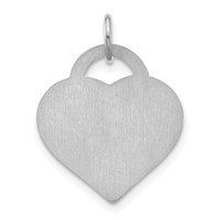 Sterling Silver Rhodium-plated Monogram Heart Charm view 4
