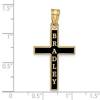 Sterling Silver Gold-plated Epoxy Cross Pendant with Name view 3