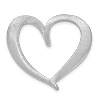 Sterling Silver Rhodium-plated Personalized Antiqued Heart Slide view 4