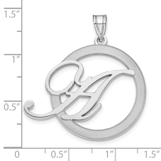 Casted Polished & Satin Initial in Circle Pendant