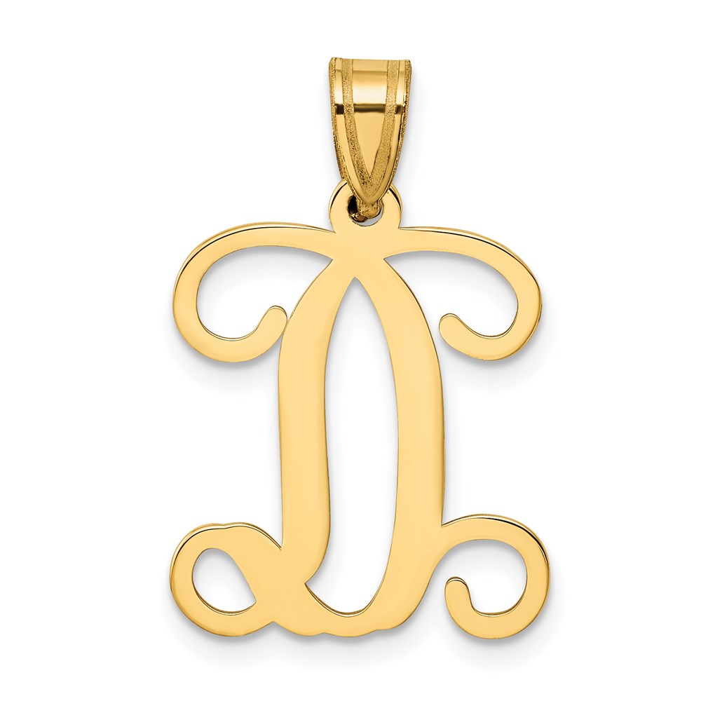Sterling Silver Gold-plated Letter D Initial Pendant
