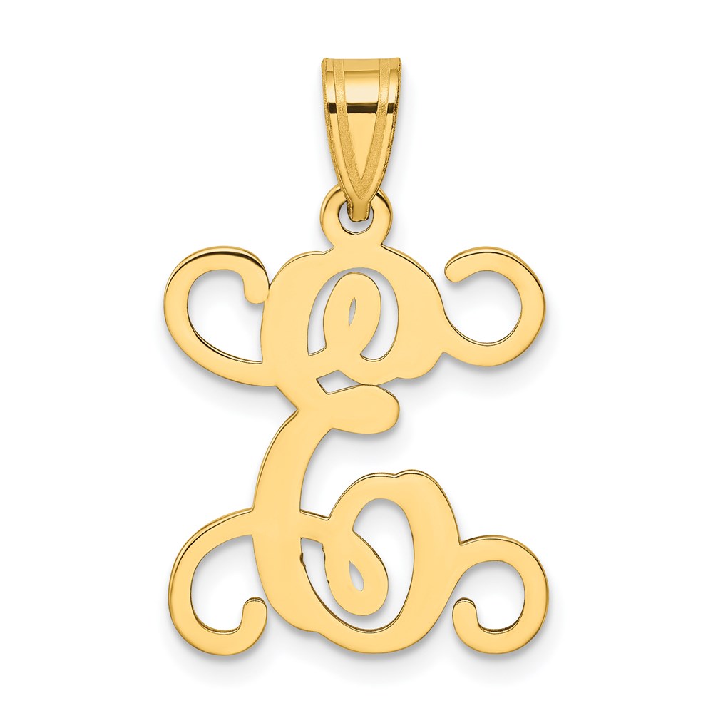 Sterling Silver Gold-plated Letter E Initial Pendant