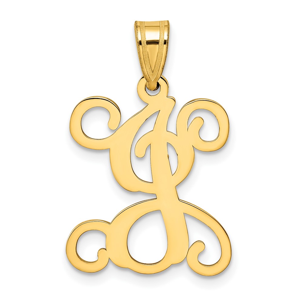 Sterling Silver Gold-plated Letter J Initial Pendant
