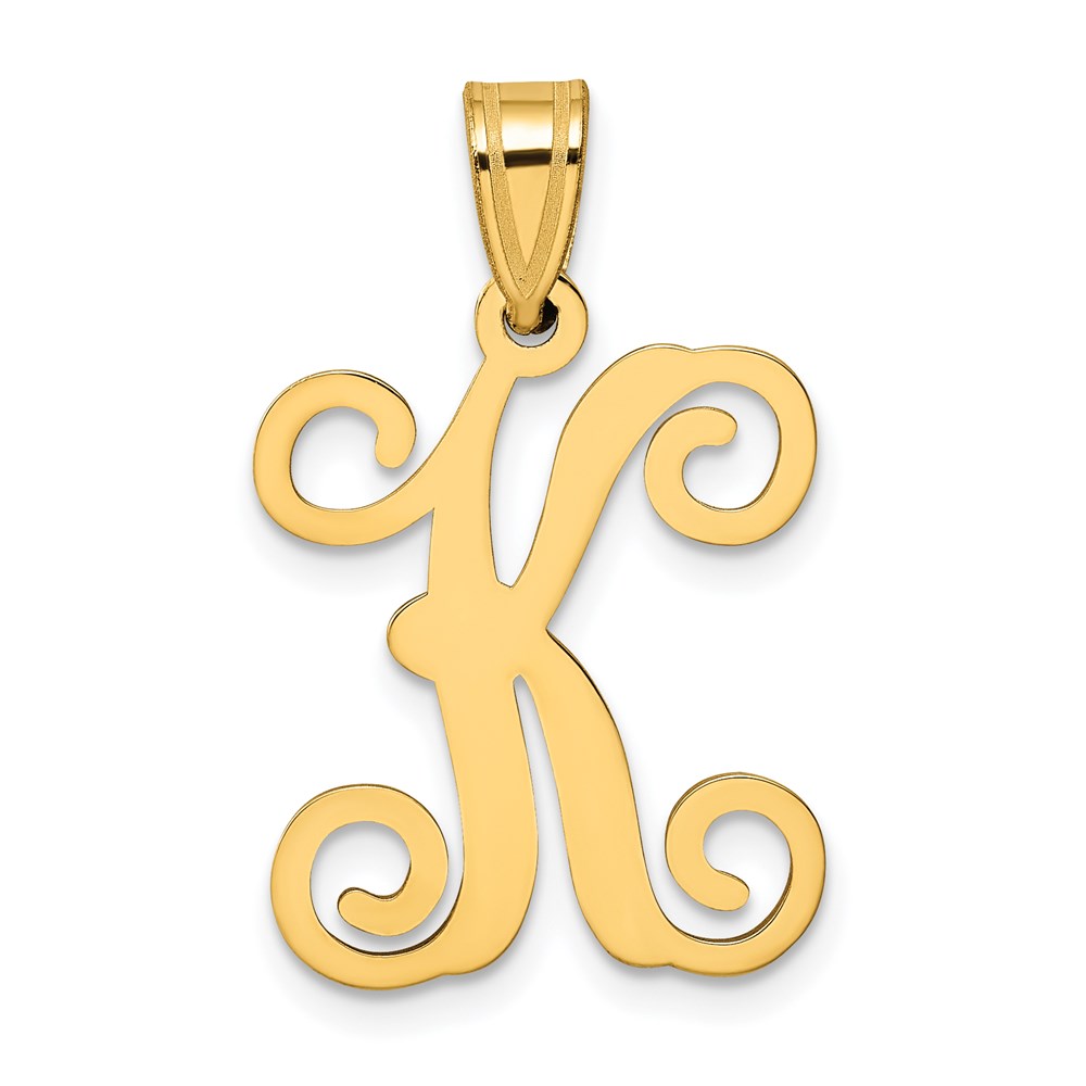 Sterling Silver Gold-plated Letter K Initial Pendant