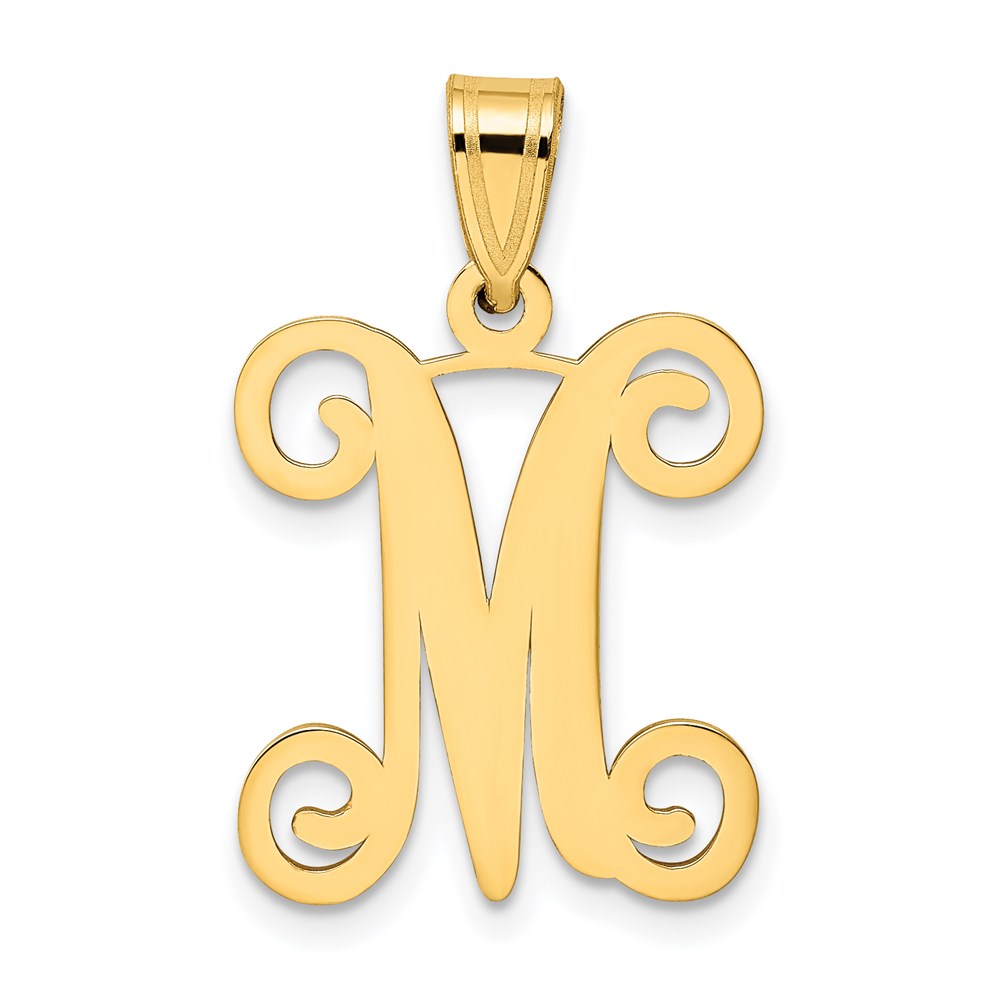 Sterling Silver Gold-plated Letter M Initial Pendant