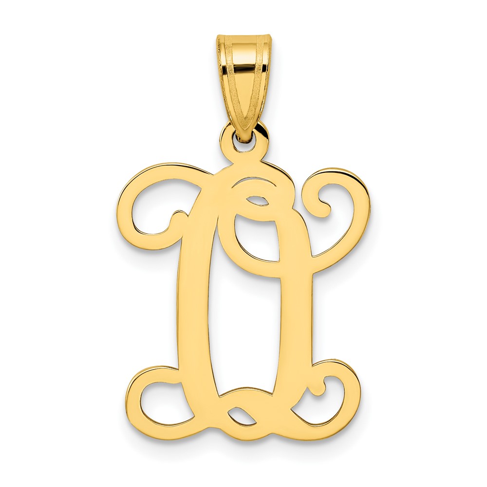 Sterling Silver Gold-plated Letter Q Initial Pendant