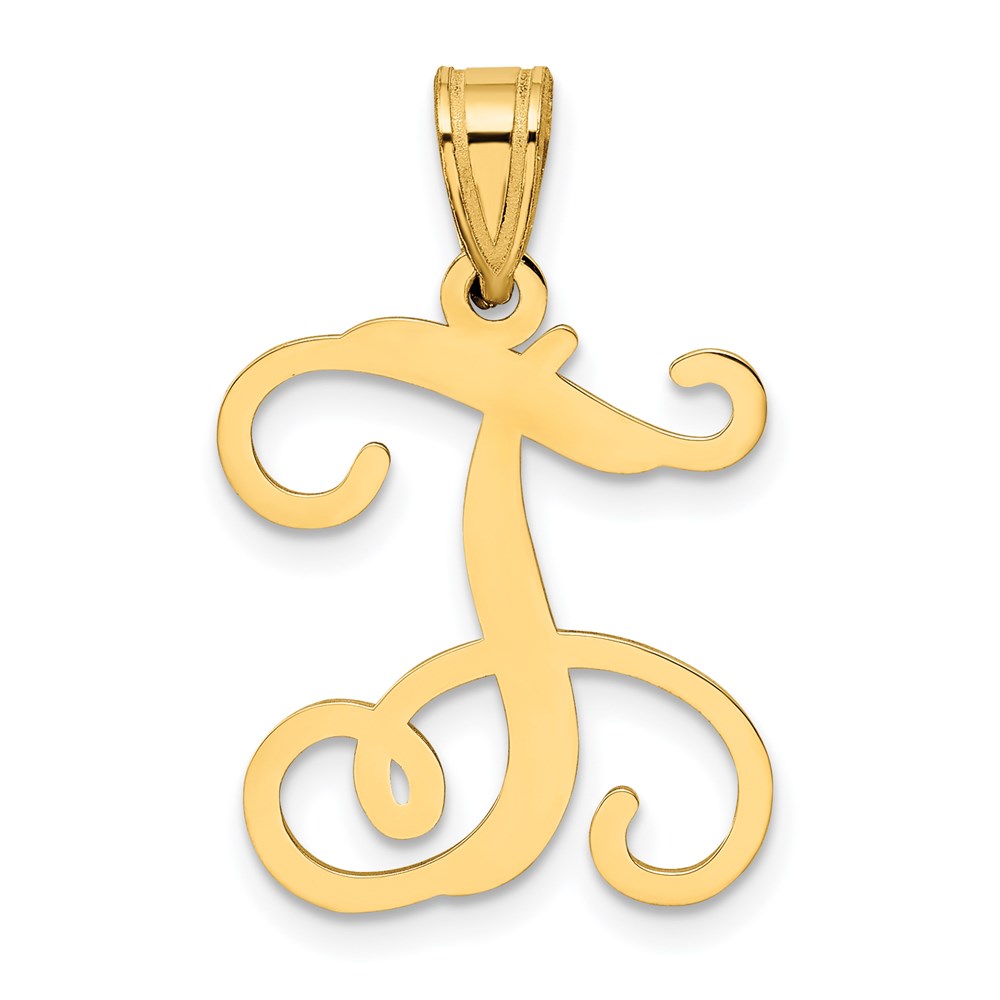 Sterling Silver Gold-plated Letter T Initial Pendant