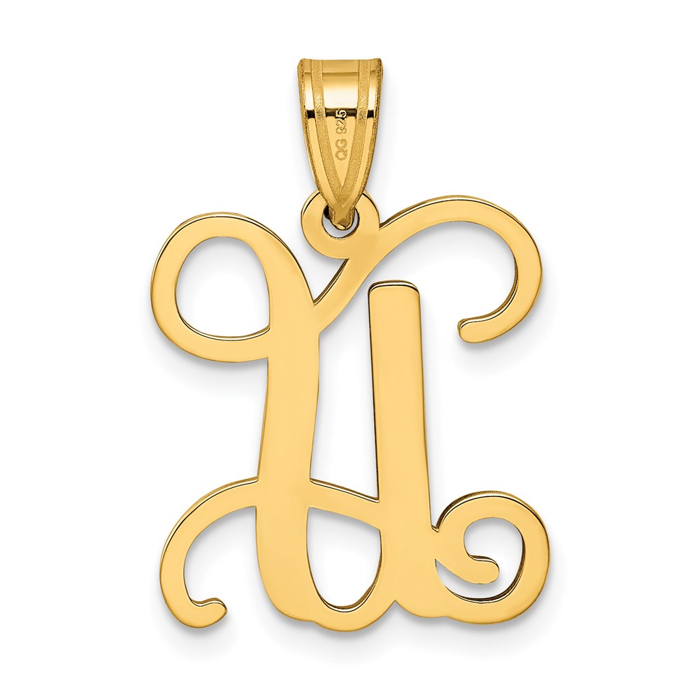 Sterling Silver Gold-plated Letter U Initial Pendant
