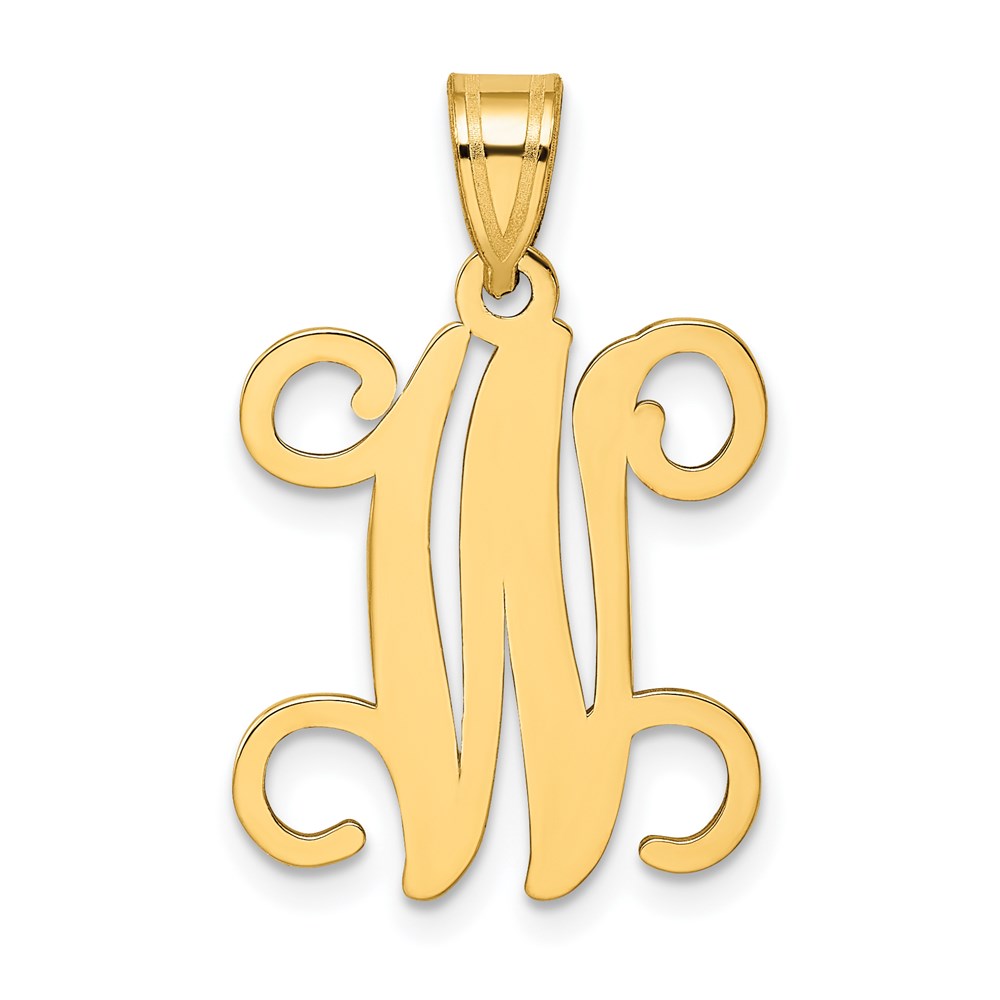 Sterling Silver Gold-plated Letter W Initial Pendant