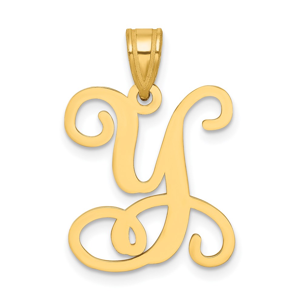 Sterling Silver Gold-plated Letter Y Initial Pendant