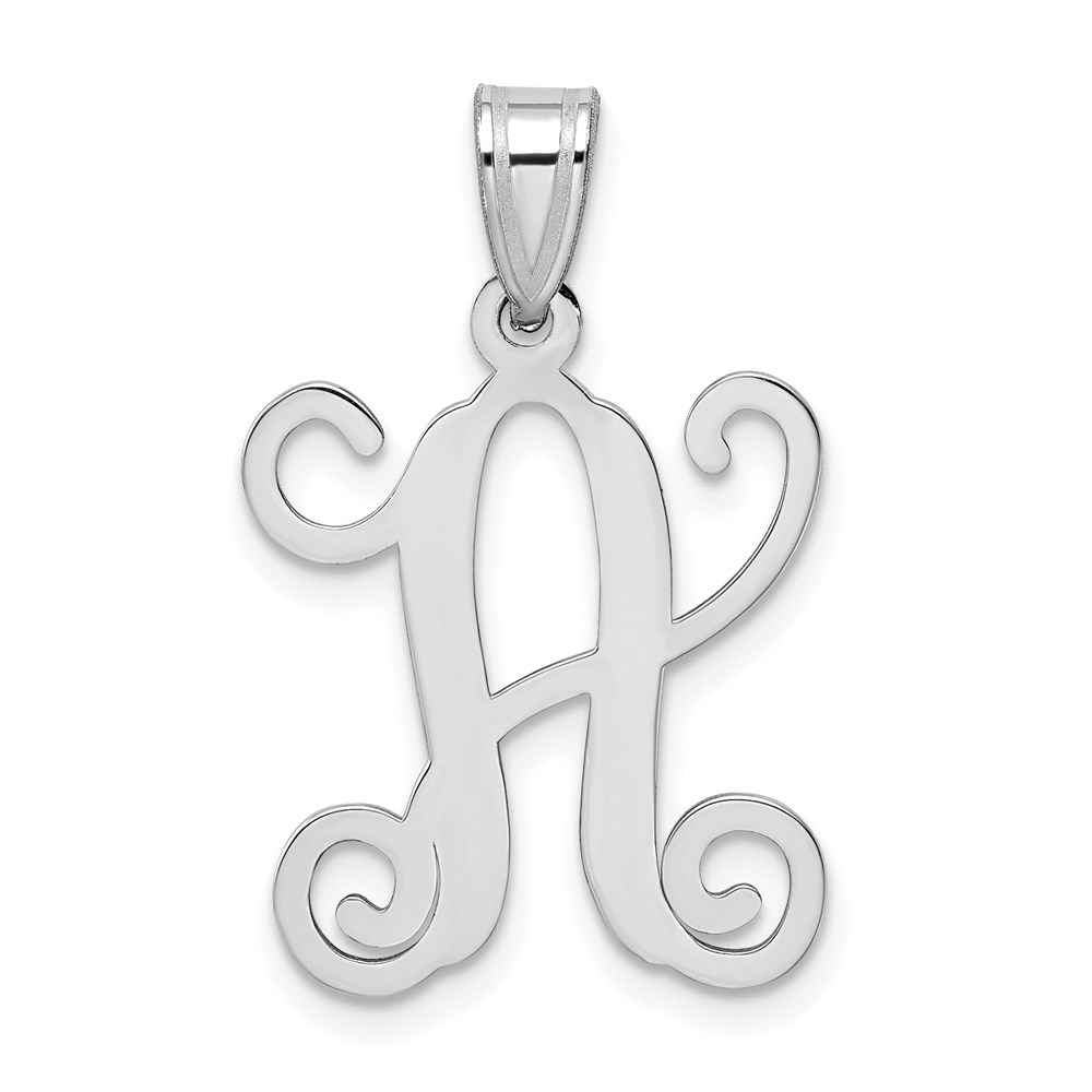 Sterling Silver Rhodium-plated Letter A Pen