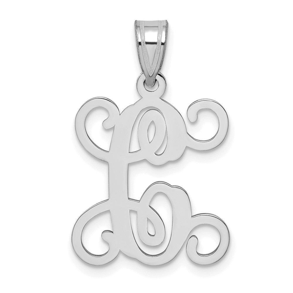 Sterling Silver Rhodium-plated Letter C Initial Pendant