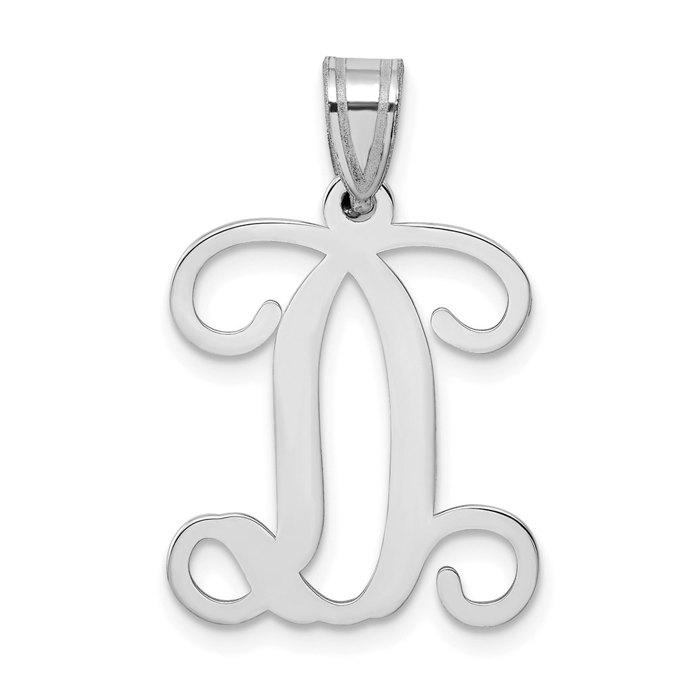 Sterling Silver Rhodium-plated Letter D Initial Pendant