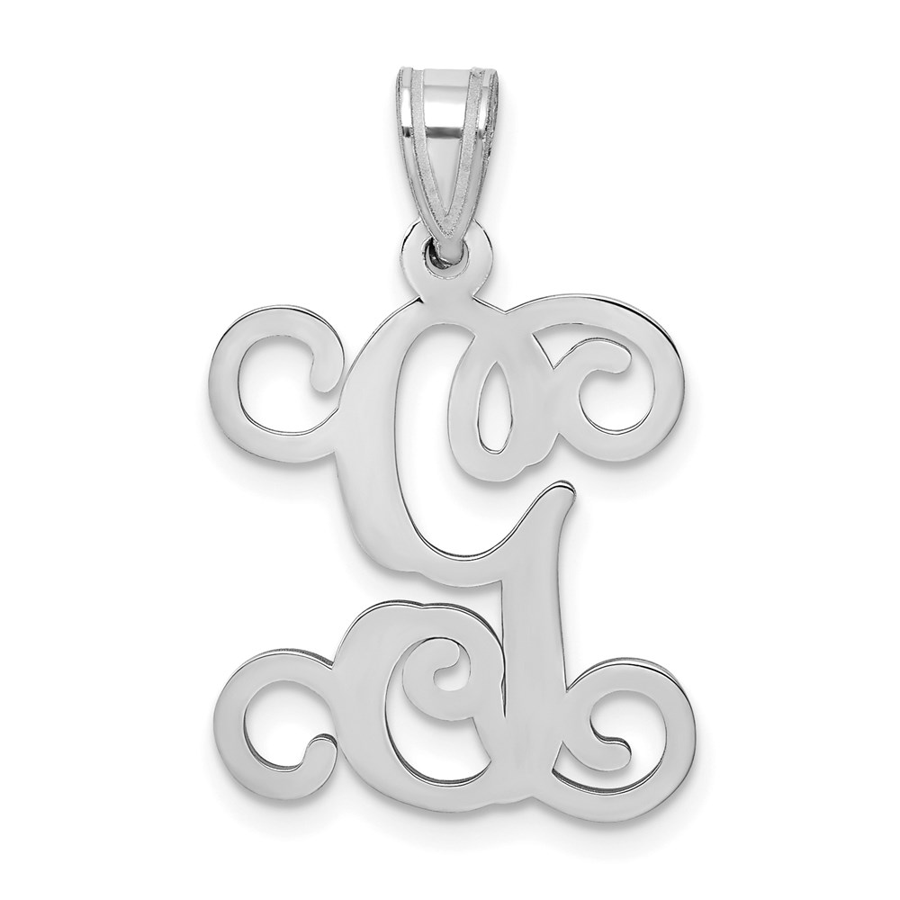 Sterling Silver Rhodium-plated Letter G Initial Pendant