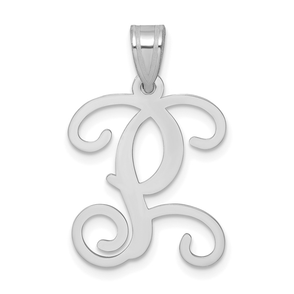 Sterling Silver Rhodium-plated Letter P Initial Pendant