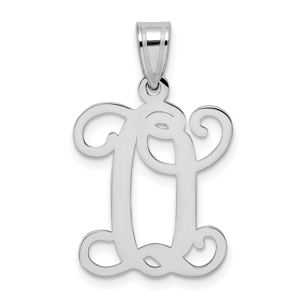 Sterling Silver Rhodium-plated Letter Q Initial Pendant