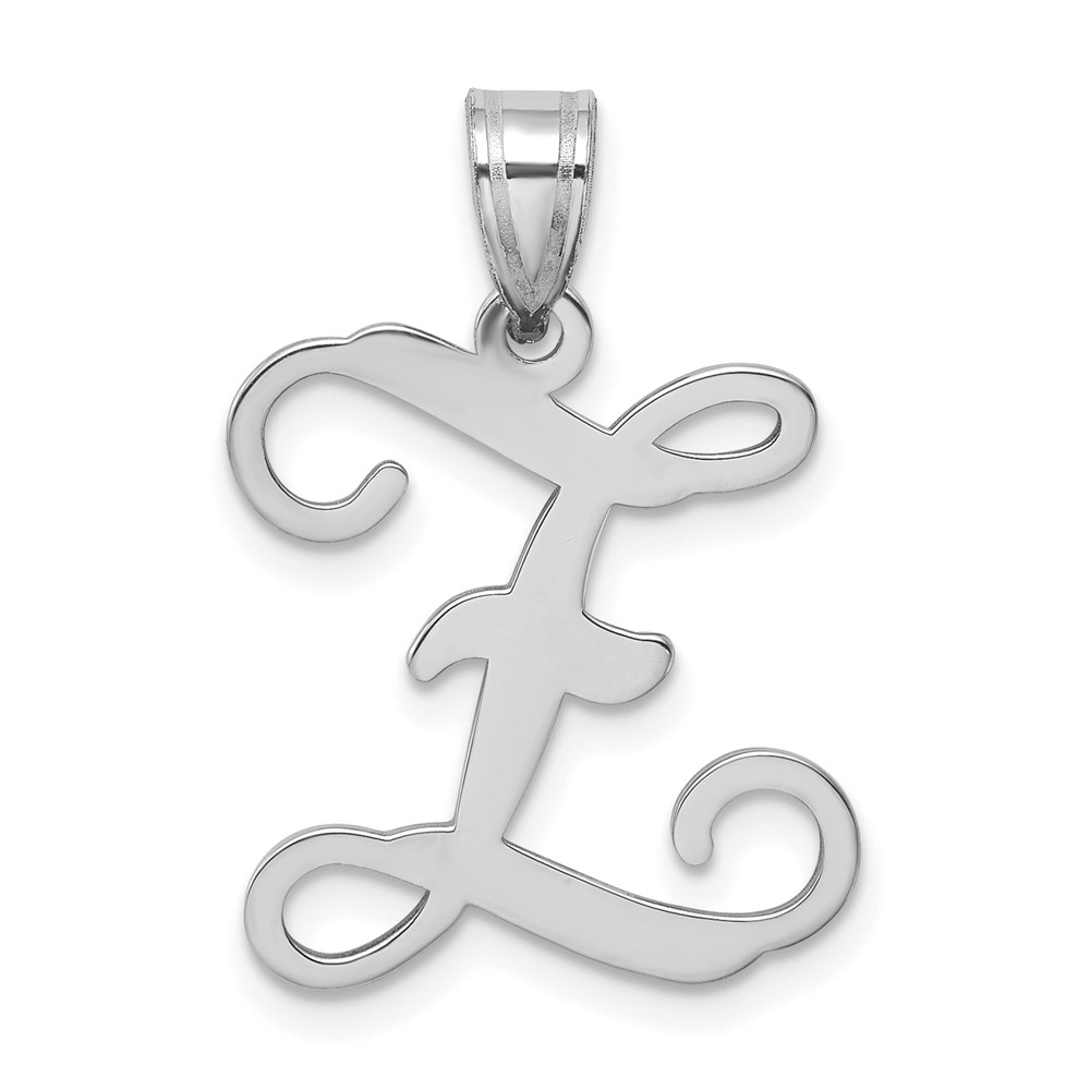 Sterling Silver Rhodium-plated Letter Z Initial Pendant