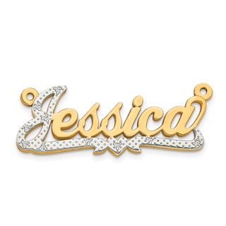  3-Dimensional Diamond Name Plate Pendant                              