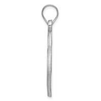 Sterling Silver Rhodium-plated Etched Heart Pendant view 2