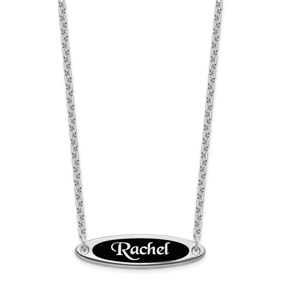 Casted High Polished Antiqued or Sandblast Nameplate Necklace